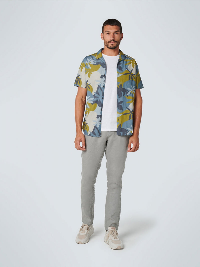 Shirt Short Sleeve Resort Collar Allover Printed | Lime