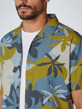 Shirt Short Sleeve Resort Collar Allover Printed | Lime