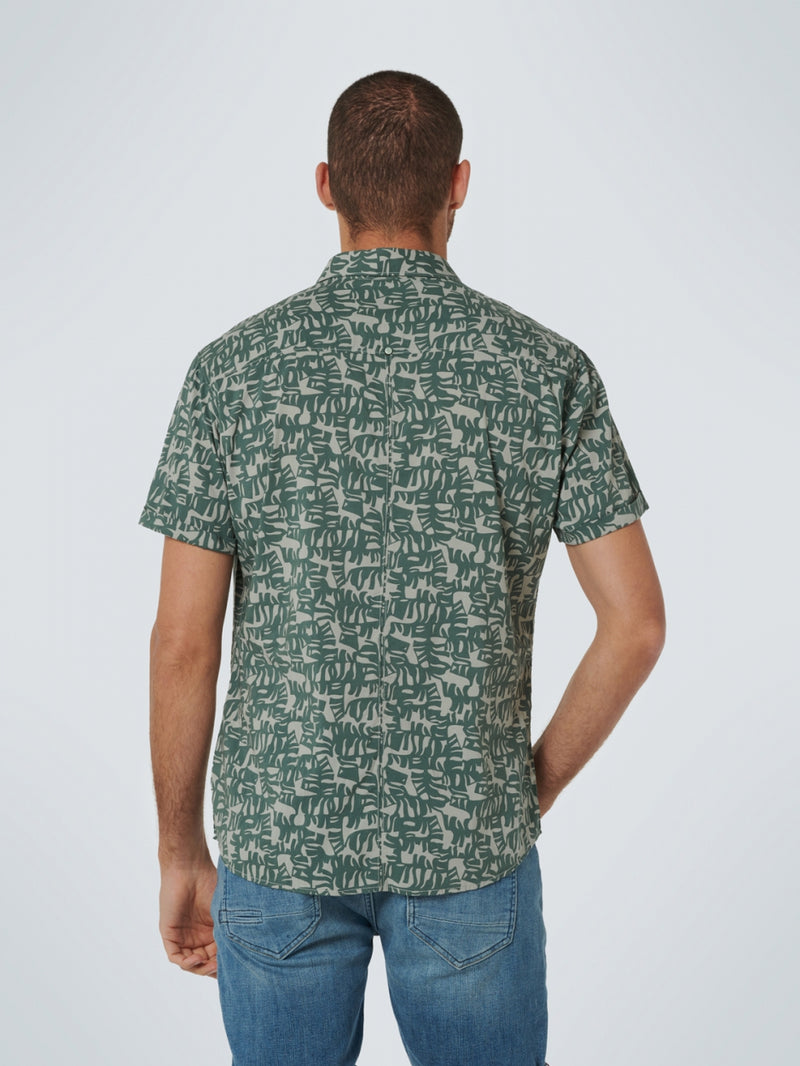 Shirt Short Sleeve Allover Printed | Dark Steel