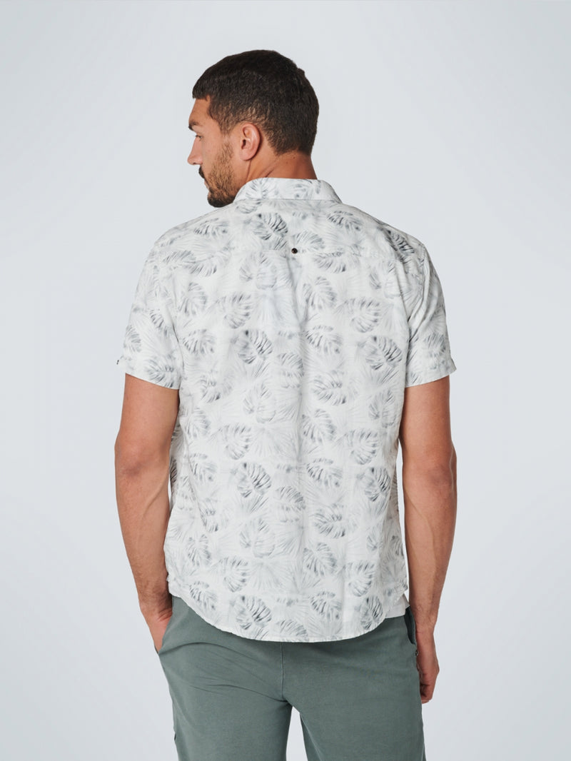 Shirt Short Sleeve Allover Printed With Linen | Smoke