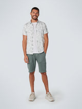 Shirt Short Sleeve Allover Printed With Linen | Smoke