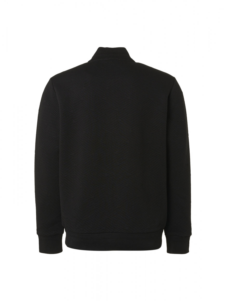 Sweater Full Zipper Double Layer Jacquard | Black