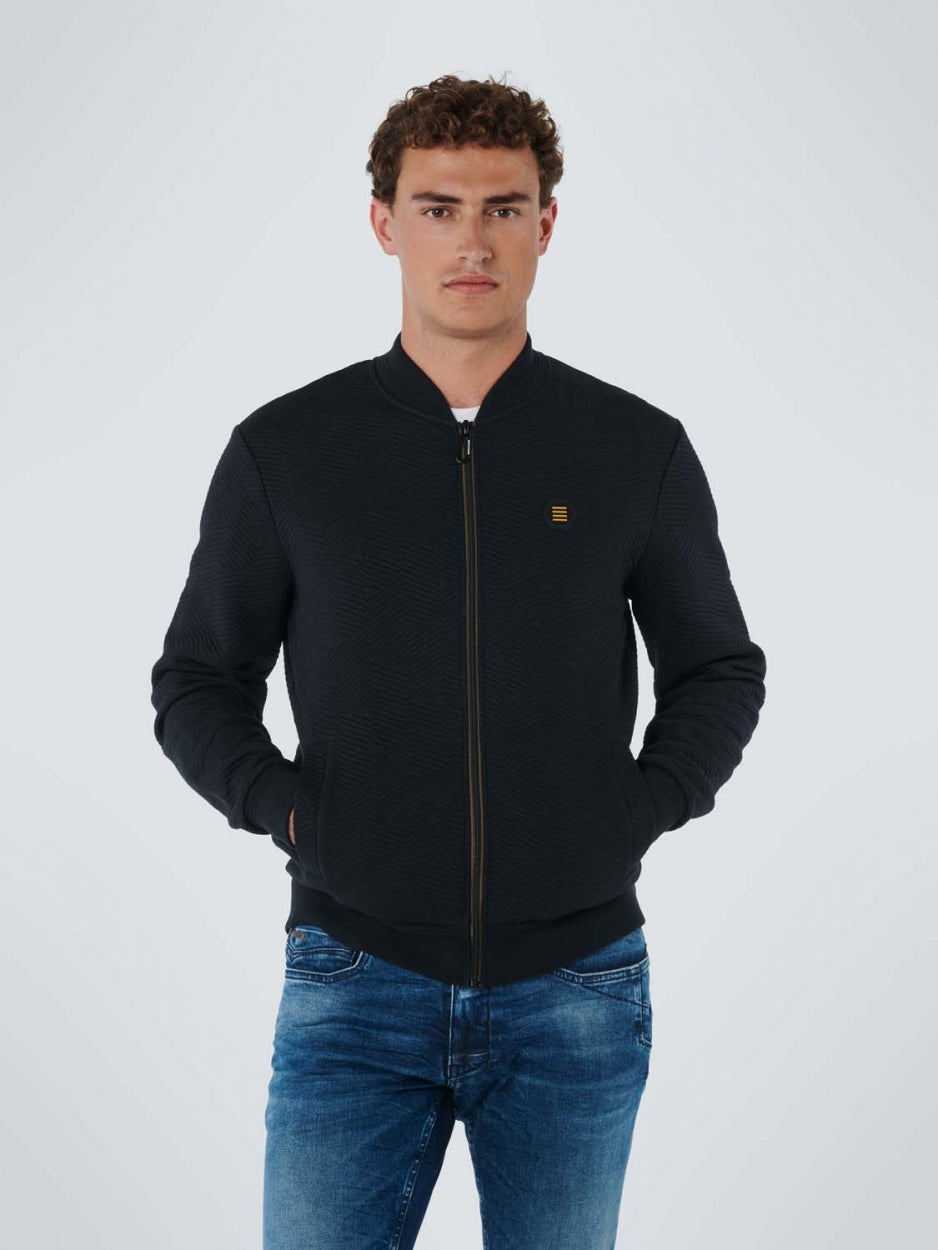 Sweater Full Zipper Double Layer Jacquard | Ink