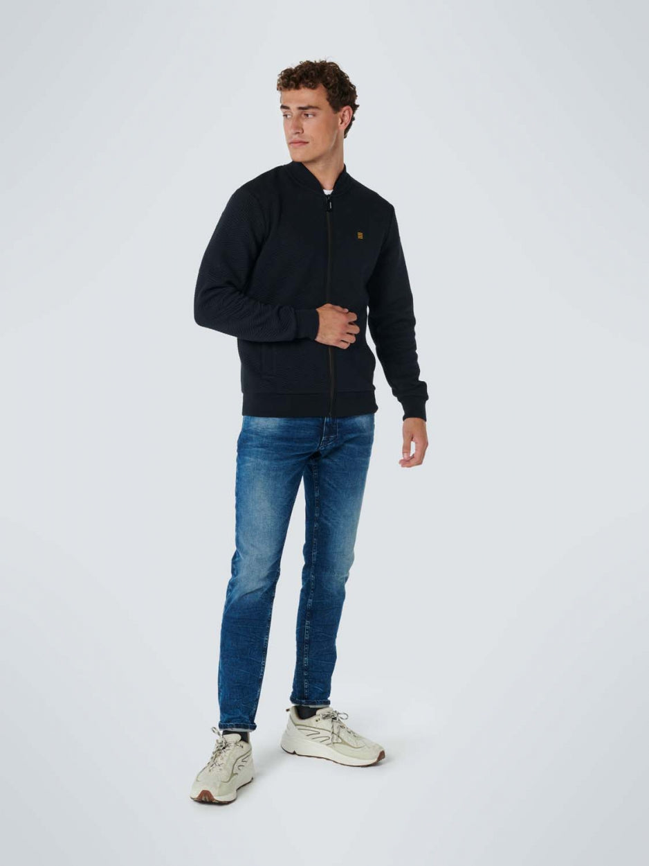 Sweater Full Zipper Double Layer Jacquard | Ink
