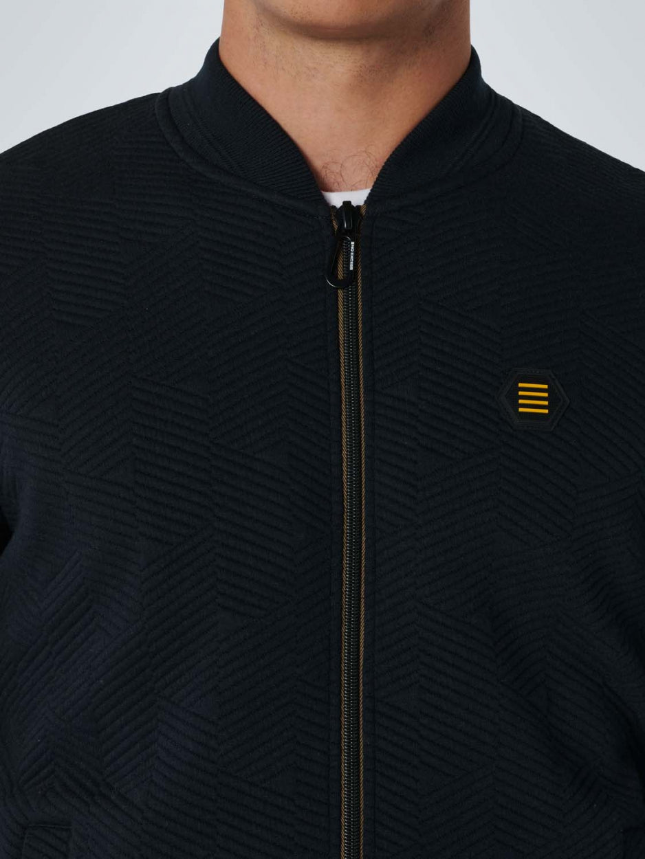 Sweater Full Zipper Double Layer Jacquard | Ink