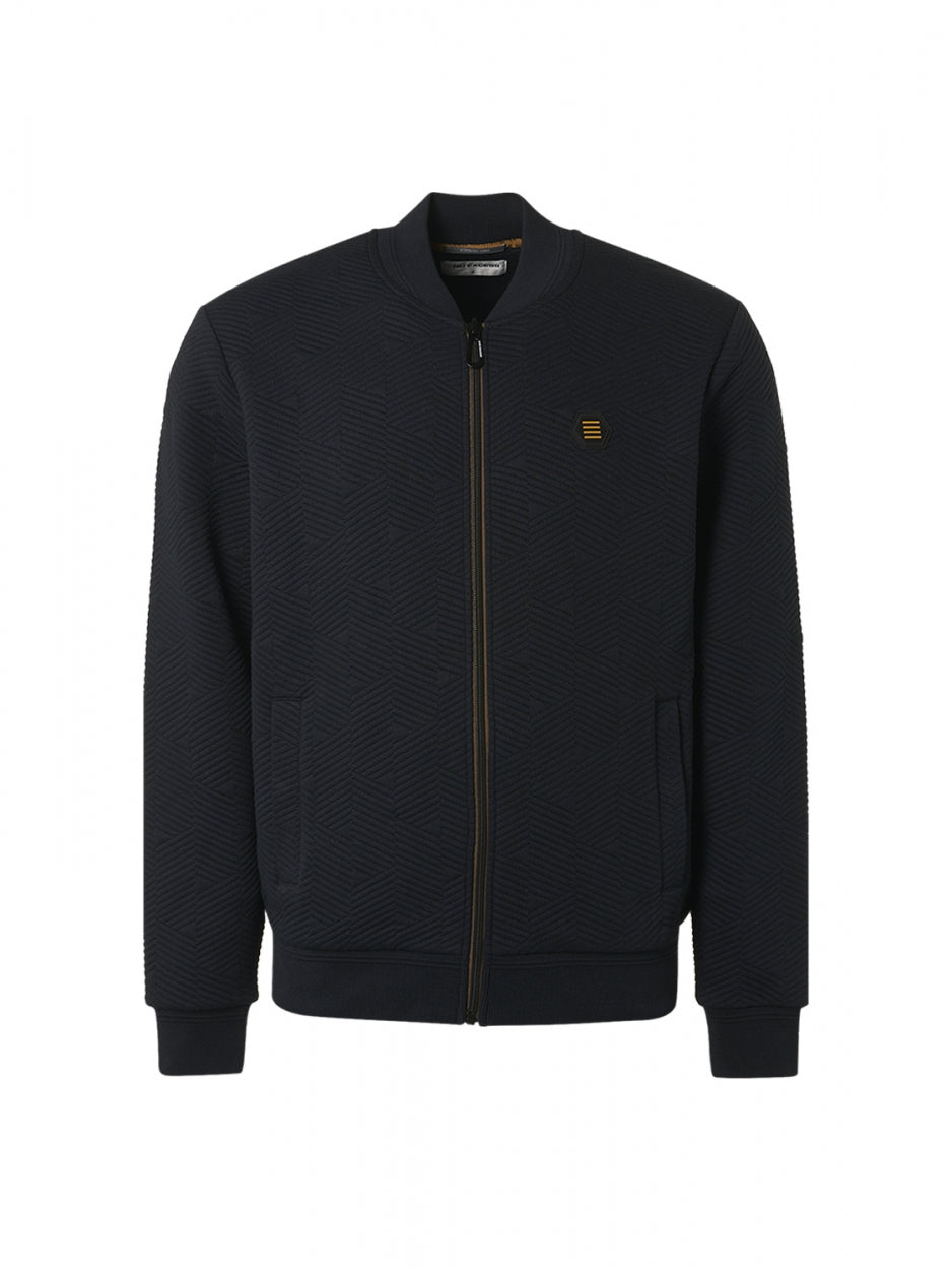 Sweater Full Zipper Double Layer Jacquard | Ink