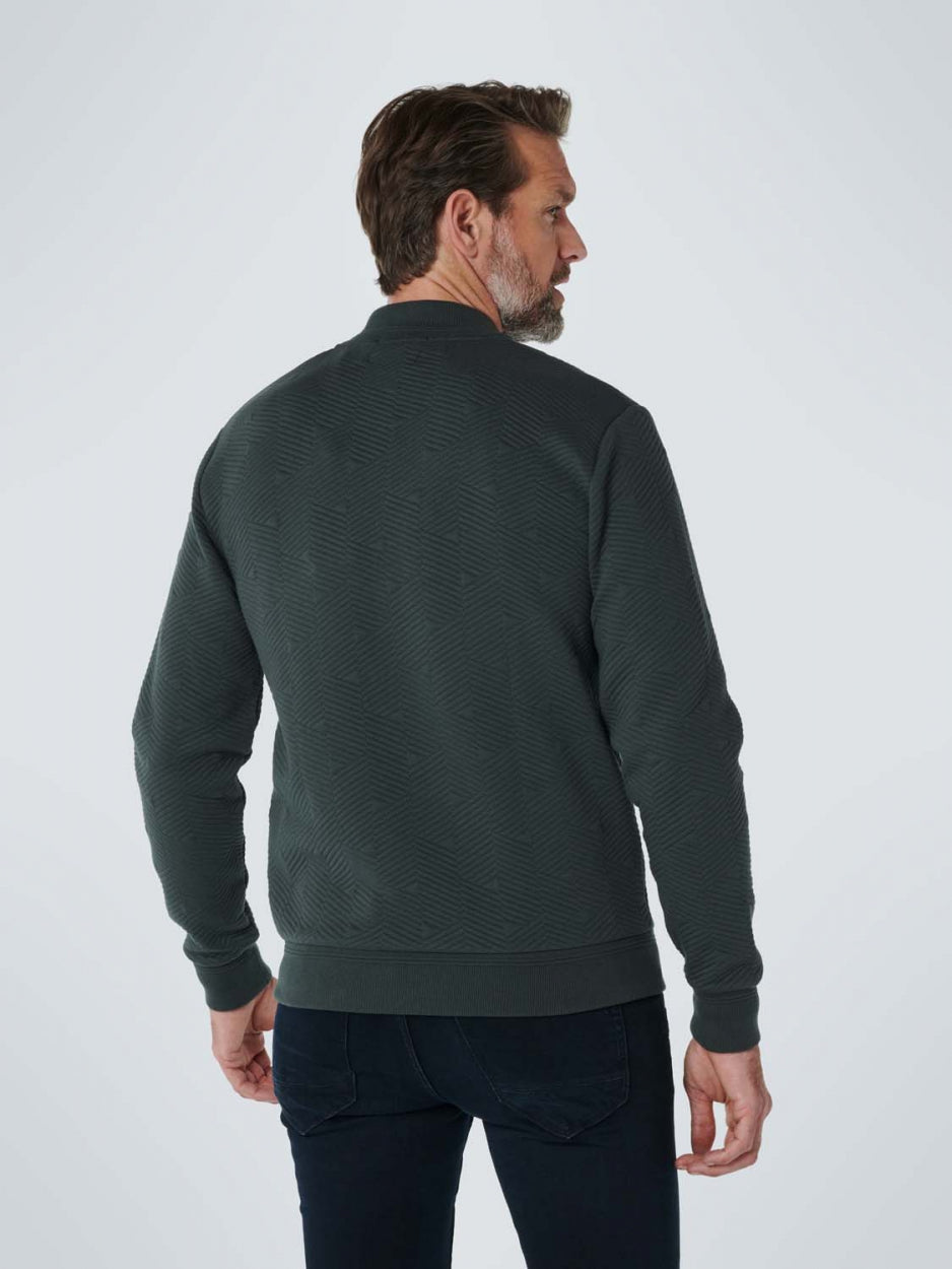 Sweater Full Zipper Double Layer Jacquard | Dark Steel