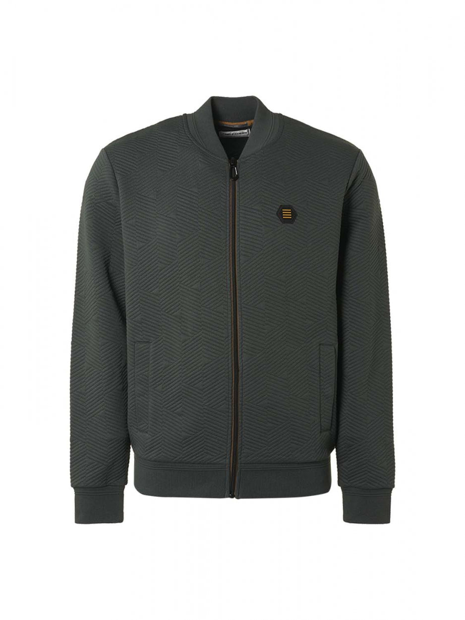Sweater Full Zipper Double Layer Jacquard | Dark Steel