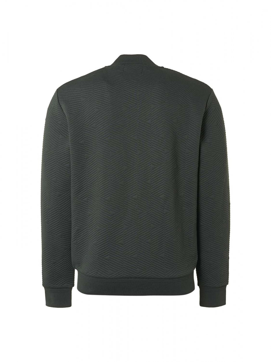Sweater Full Zipper Double Layer Jacquard | Dark Steel
