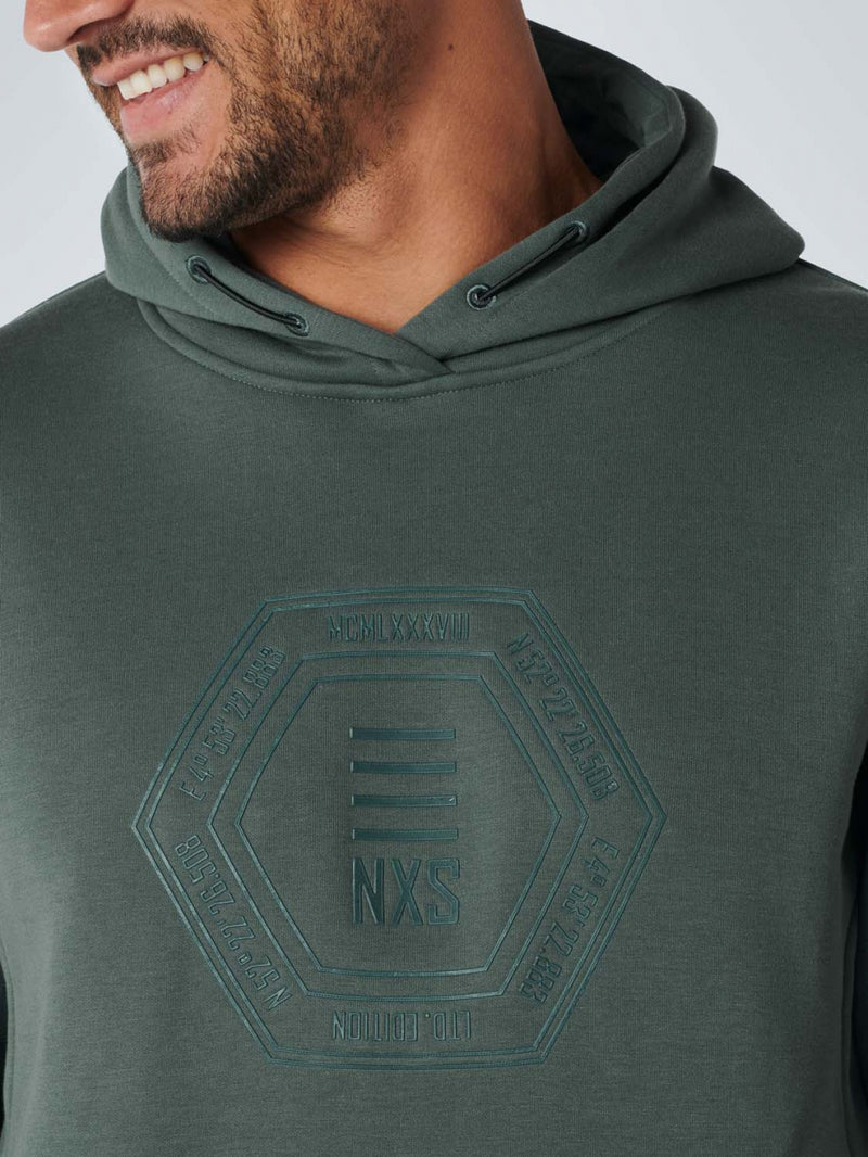 Sweater Hooded Print | Dark Steel