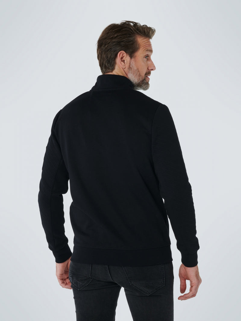 Sweater Full Zipper Jacquard | Black