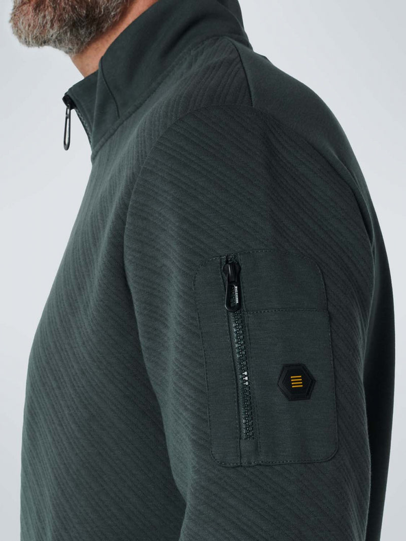 Sweater Full Zipper Jacquard | Dark Steel