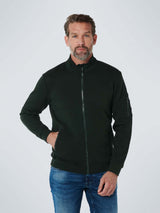Sweater Full Zipper Jacquard | Greenish Black