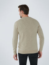 Pullover Crewneck 2 Coloured Relief Knit | Stone