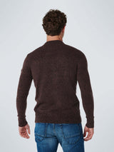 Pullover Crewneck 2 Coloured Relief Knit | Brandy