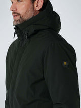 Jacket Long Fit Hooded | Greenish Black