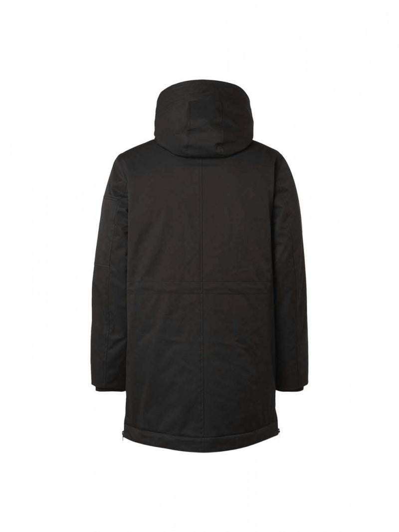 Jacket Long Fit Hooded Twill | Black