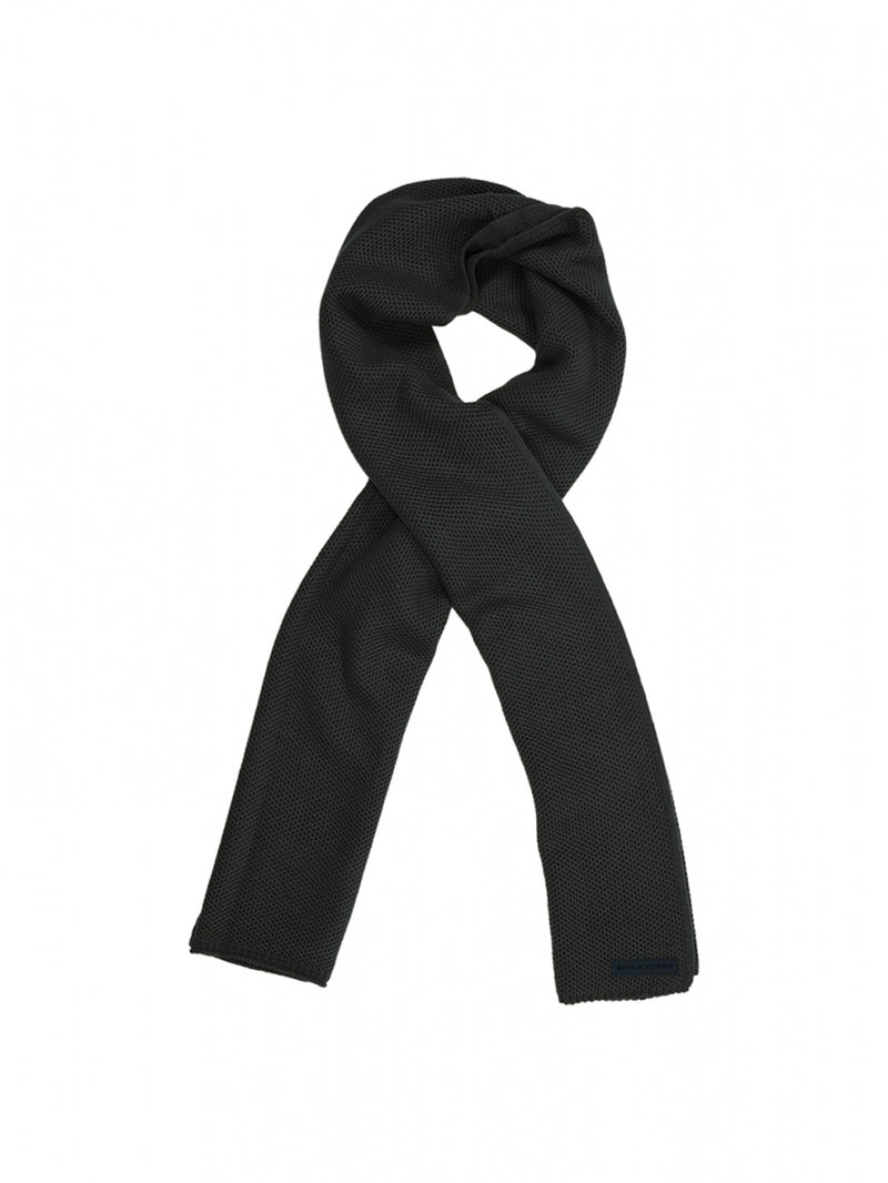 Scarf Solid Jacquard | Greenish Black