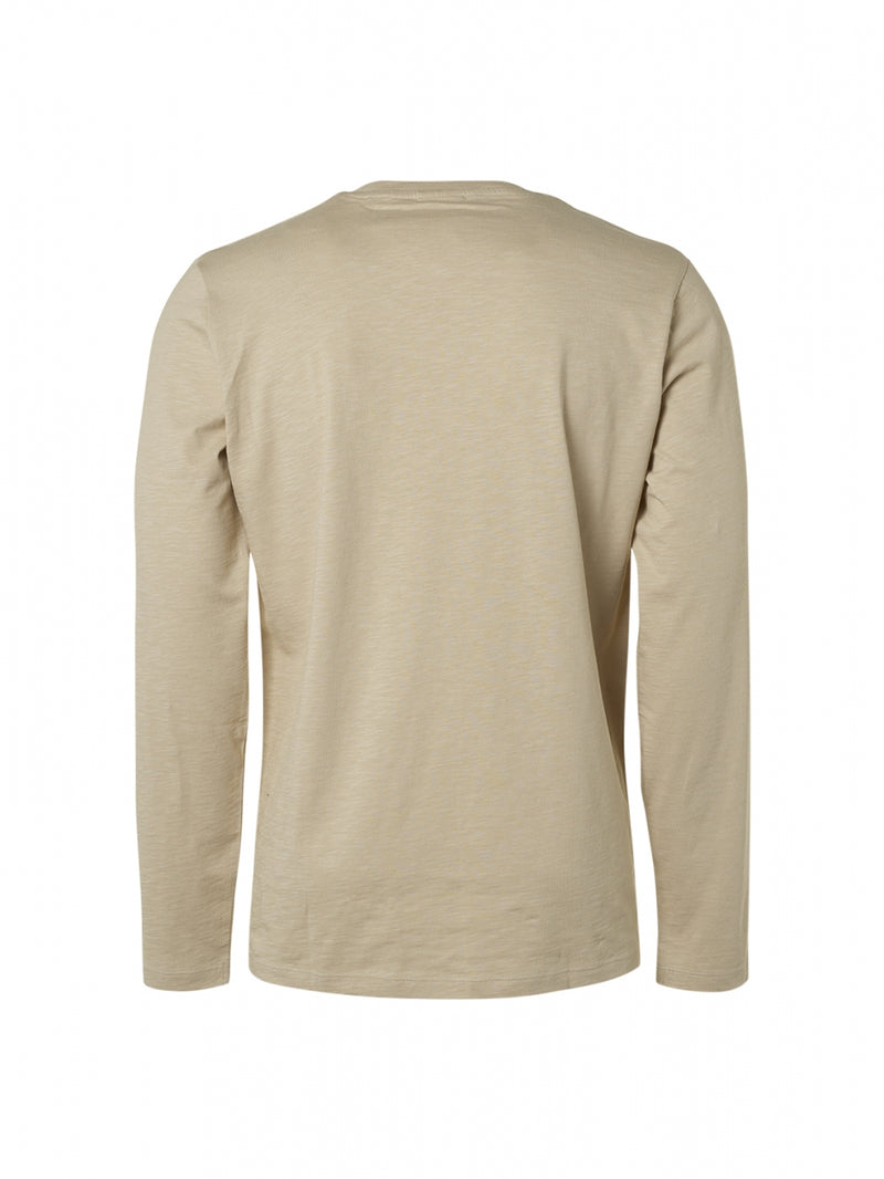 T-Shirt Long Sleeve Crewneck Slub | Sand