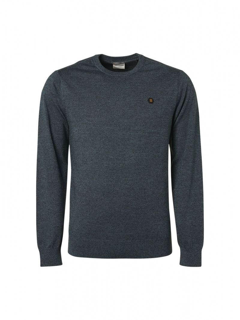 Pullover Crewneck 2 Coloured Melange | Pacific