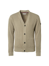 Cardigan Full Button V-Neck Rib Knit | Sand