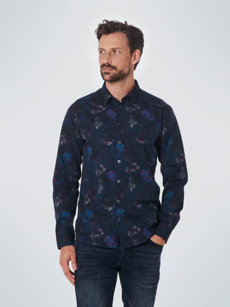 Shirt Stretch Allover Printed | Carbon Blue