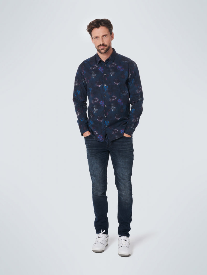 Shirt Stretch Allover Printed | Carbon Blue
