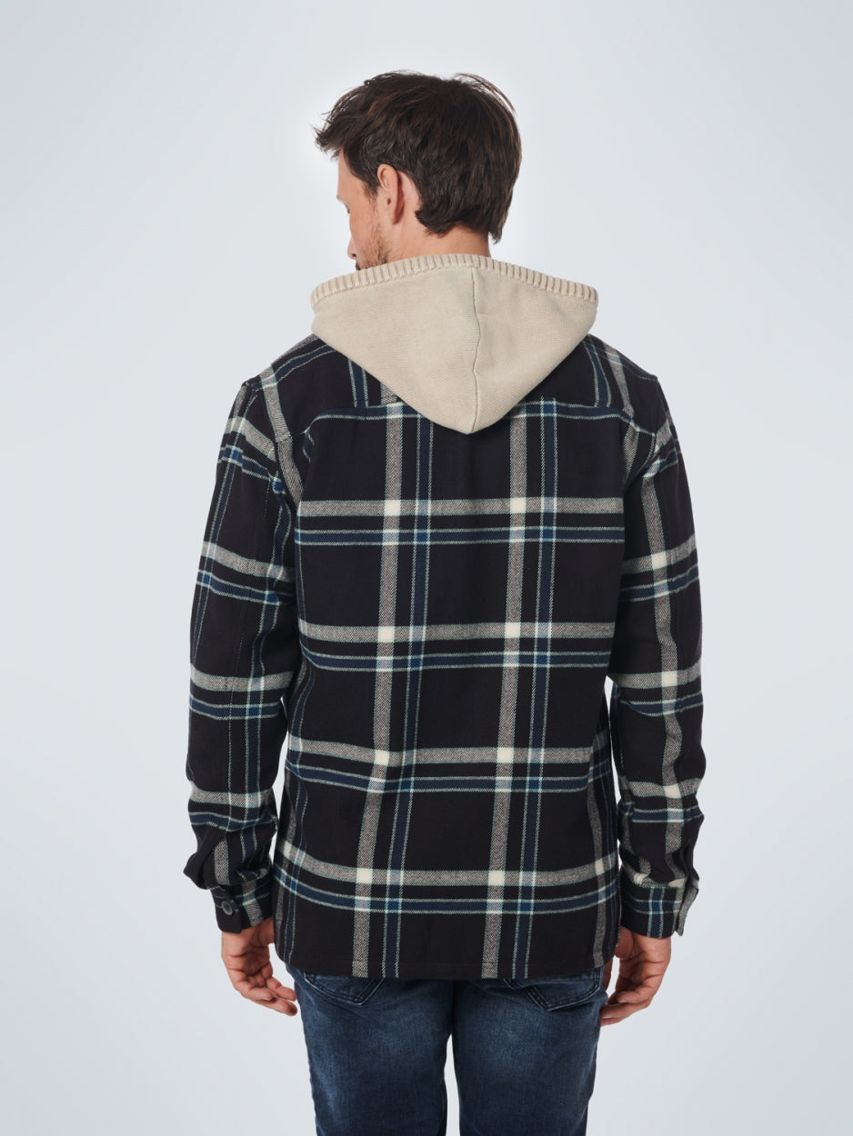 Overshirt Button Closure Check | Black