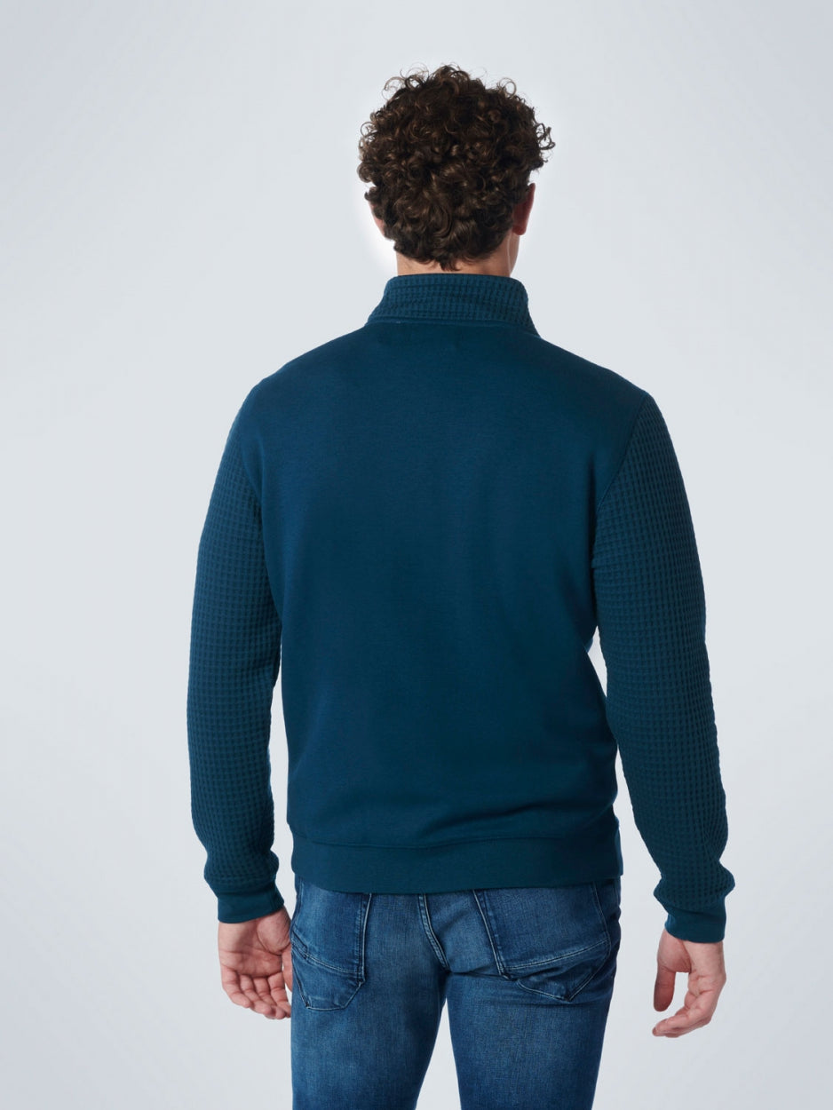 Sweater Full Zipper Jacquard | Carbon Blue