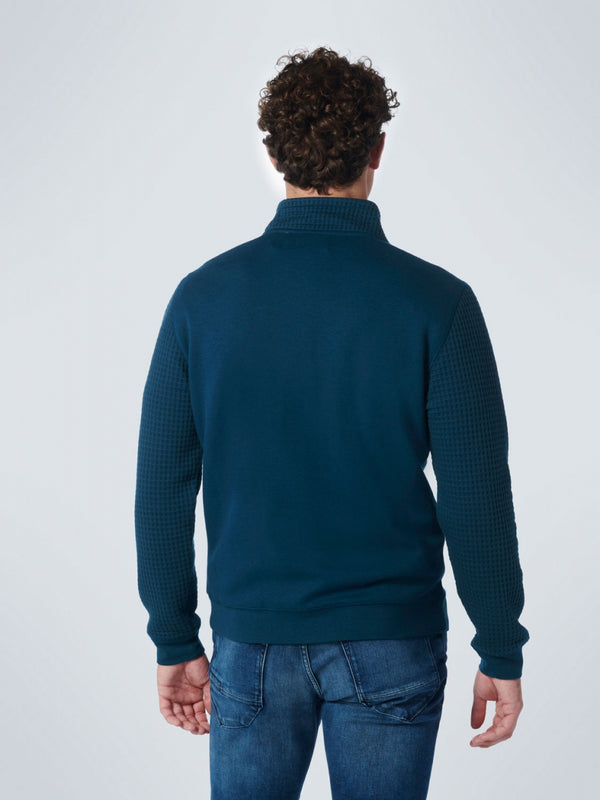 Sweater Full Zipper Jacquard | Carbon Blue