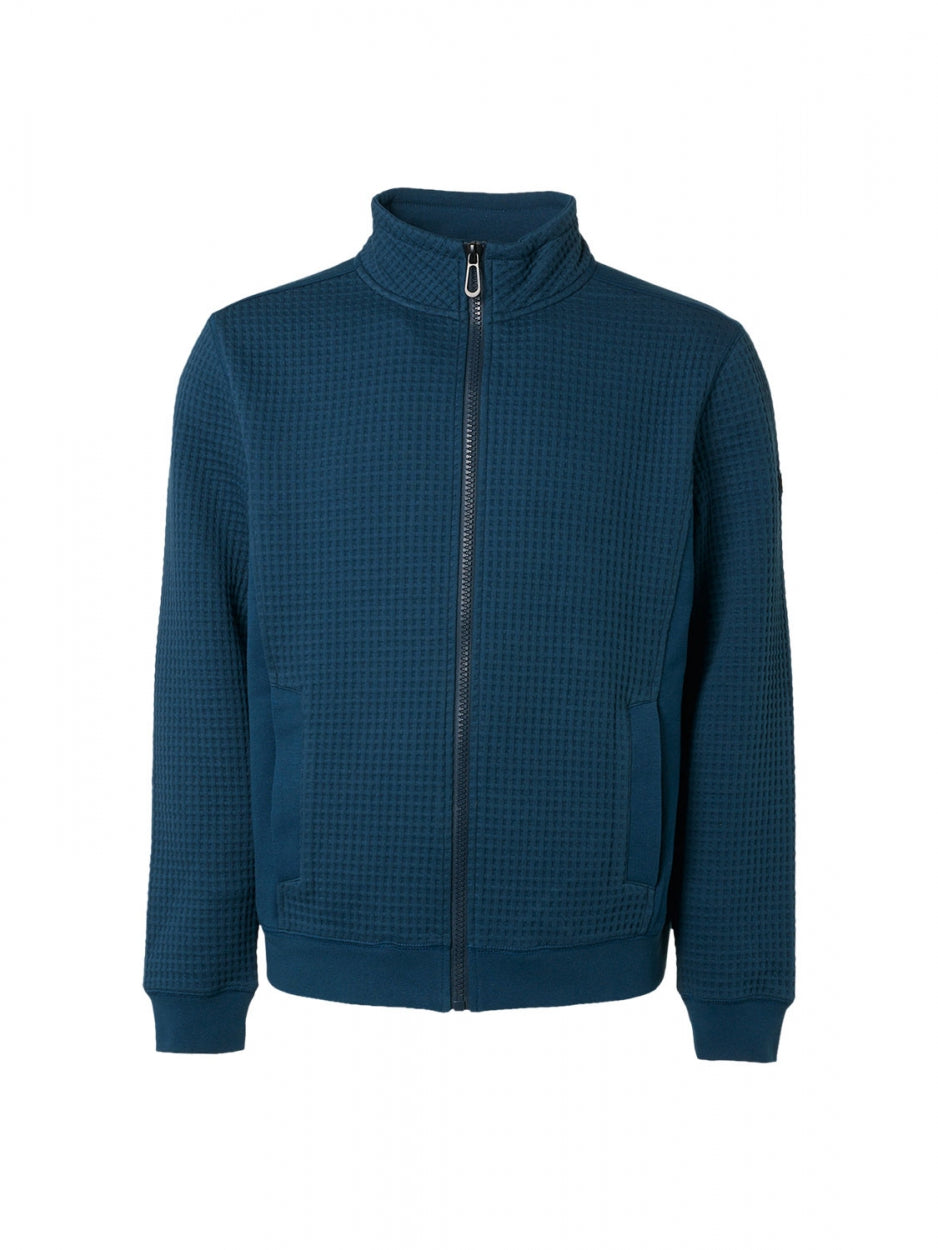 Sweater Full Zipper Jacquard | Carbon Blue