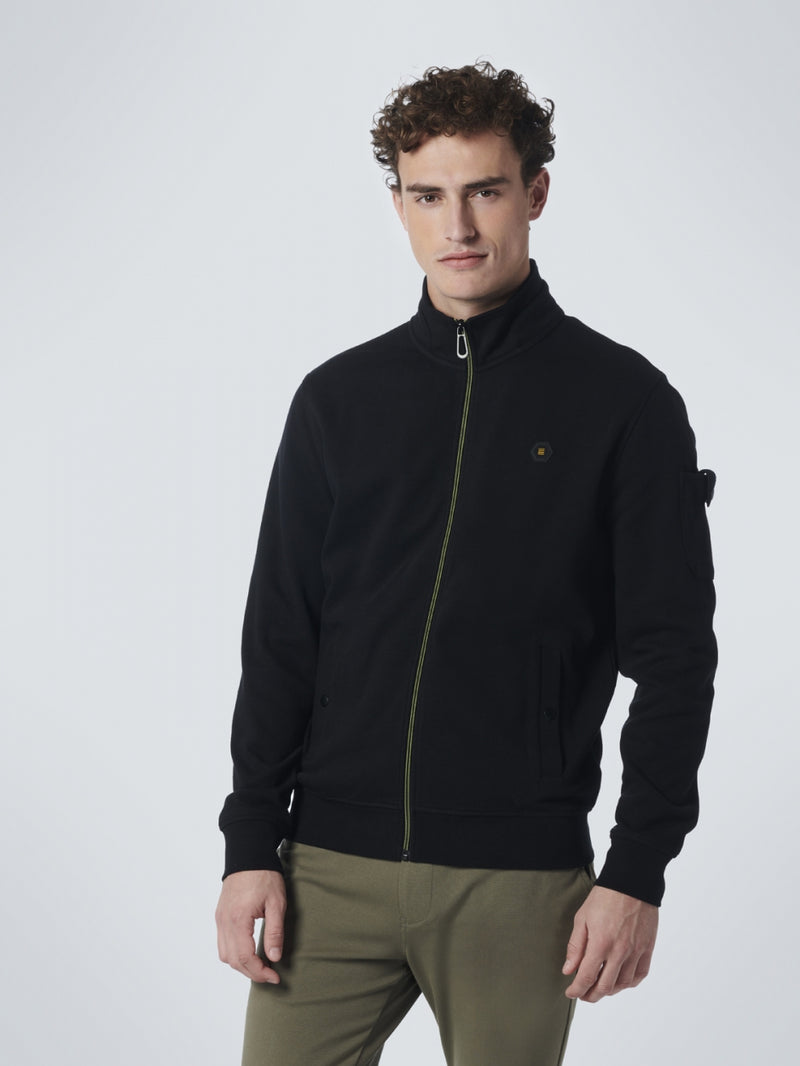 Sweater Full Zipper Twill Jacquard | Black