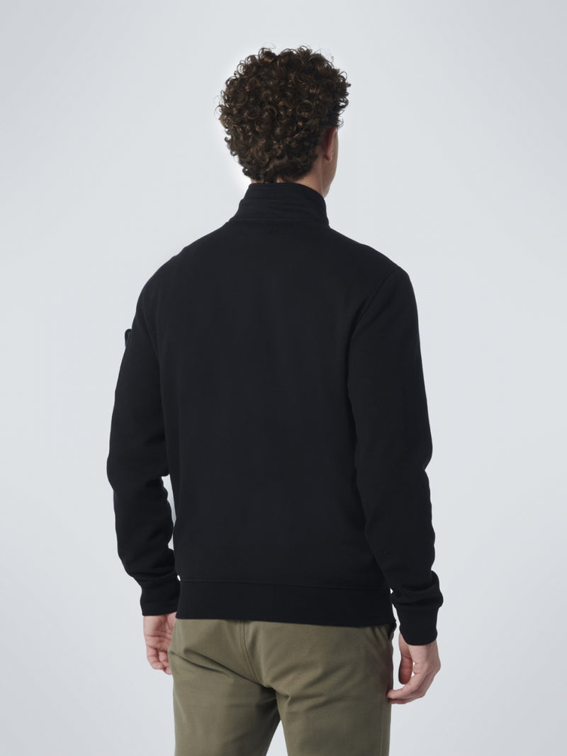 Sweater Full Zipper Twill Jacquard | Black