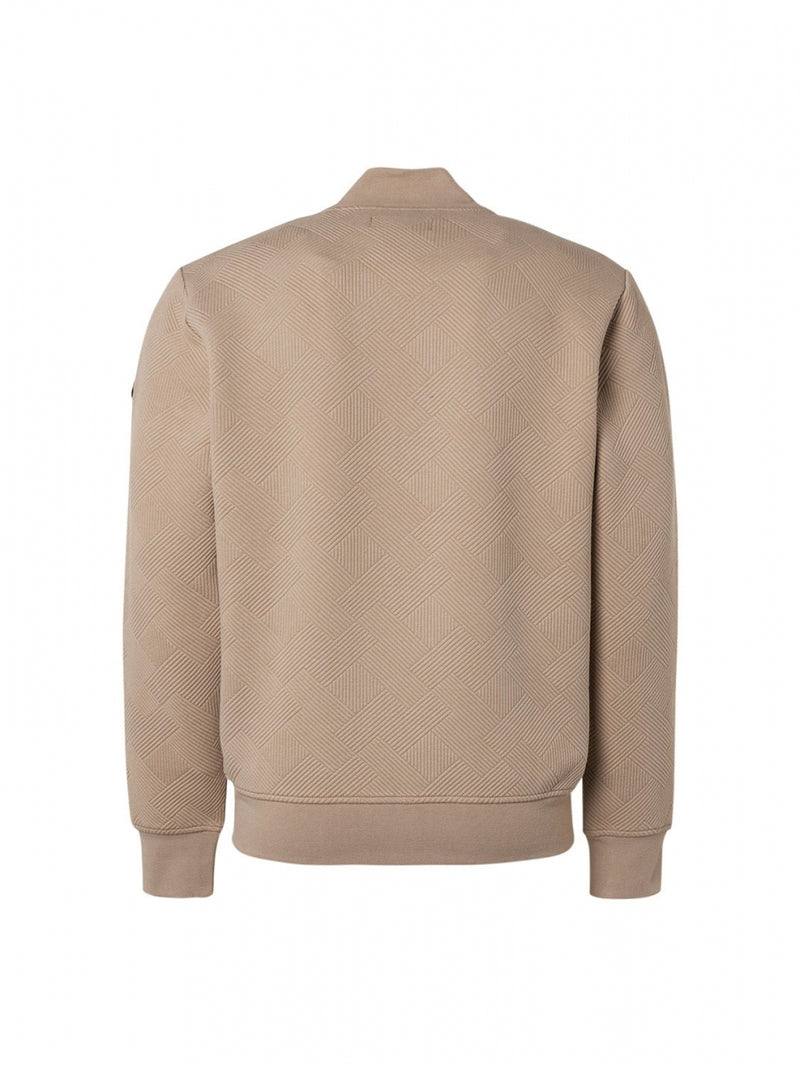 Sweater Full Zipper Double Layer Jacquard | Sand