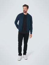 Sweater Full Zipper Double Layer Jacquard | Carbon Blue