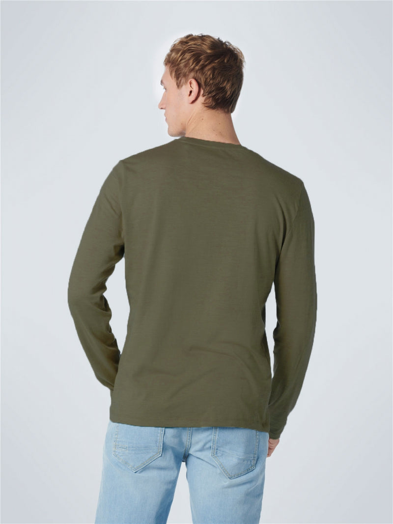 T-Shirt Long Sleeve Crewneck Slub | Army