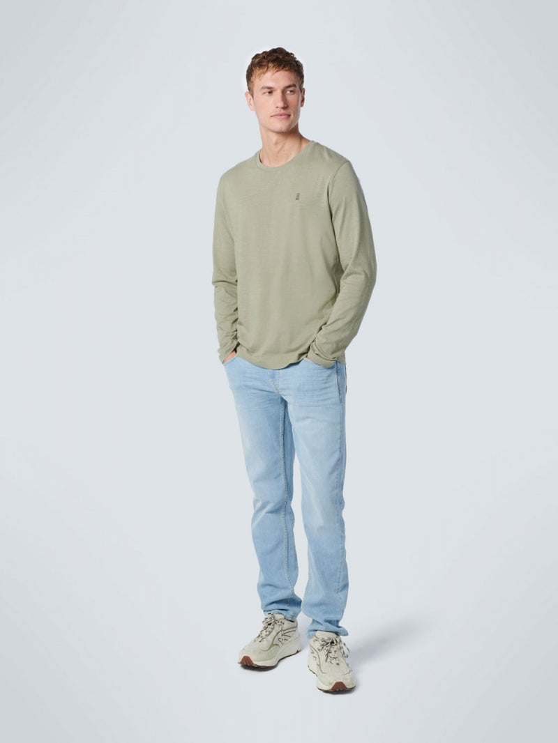 T-Shirt Long Sleeve Crewneck Slub | Smoke Green