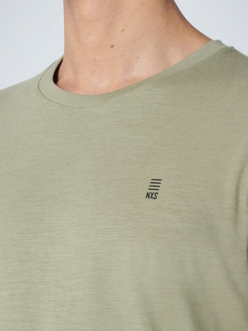 T-Shirt Long Sleeve Crewneck Slub | Smoke Green