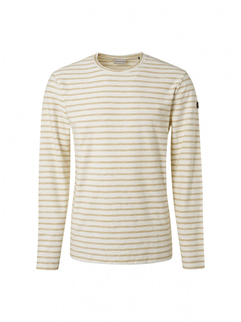 T-Shirt Long Sleeve Crewneck Stripes | Sand
