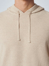 Pullover Hooded Jacquard | Sand Melange