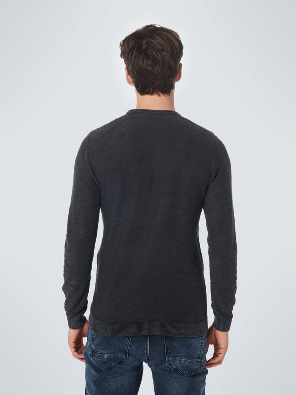 Pullover Crewneck Relief Garment Dyed + Stone Washed | Black