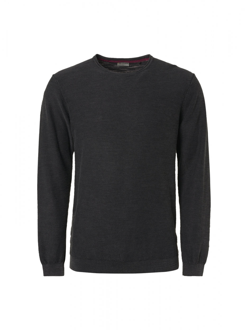 Pullover Crewneck Relief Garment Dyed + Stone Washed | Black