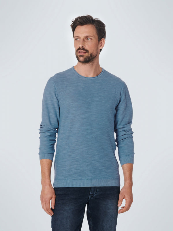 Pullover Crewneck Relief Garment Dyed + Stone Washed | Blue