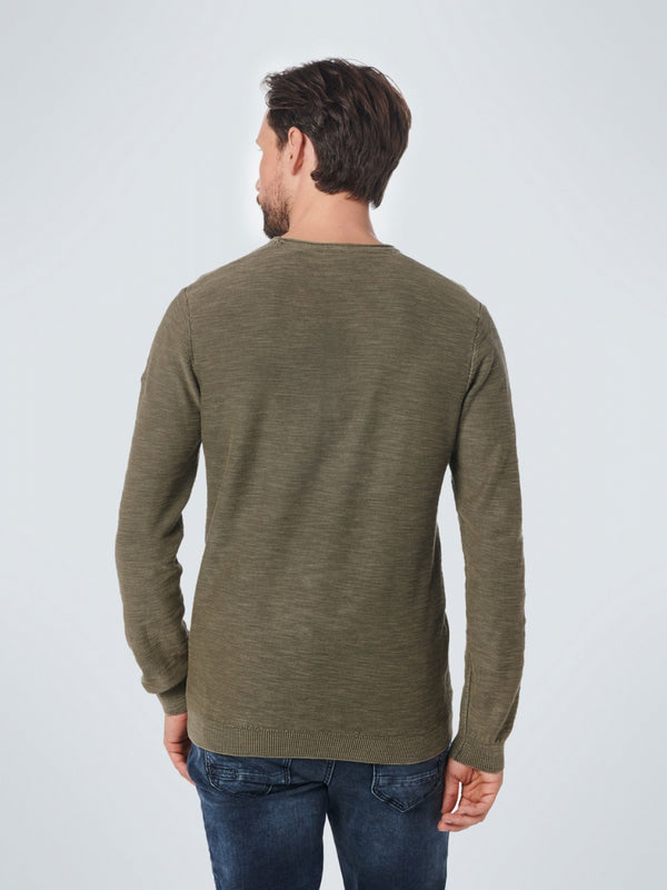 Pullover Crewneck Relief Garment Dyed + Stone Washed | Army