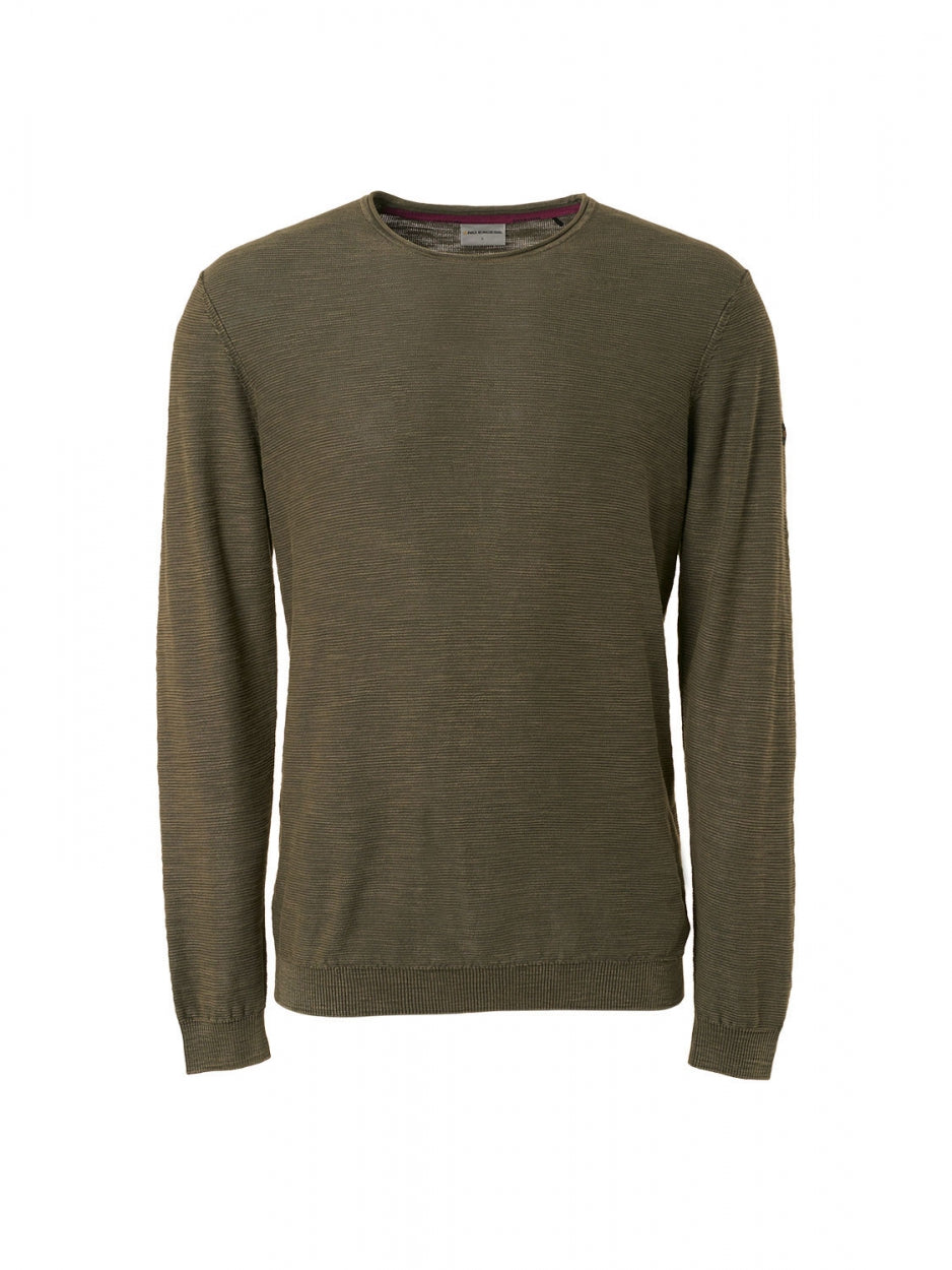 Pullover Crewneck Relief Garment Dyed + Stone Washed | Army