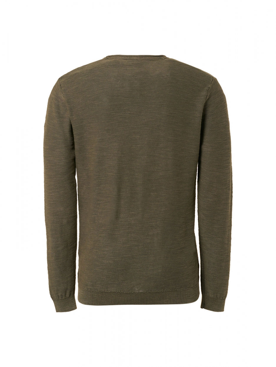 Pullover Crewneck Relief Garment Dyed + Stone Washed | Army