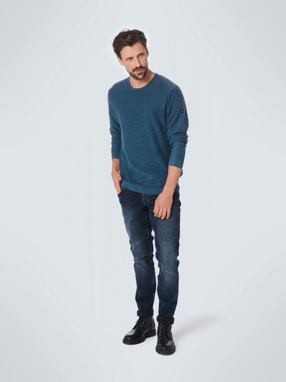 Pullover Crewneck Relief Garment Dyed + Stone Washed | Carbon Blue