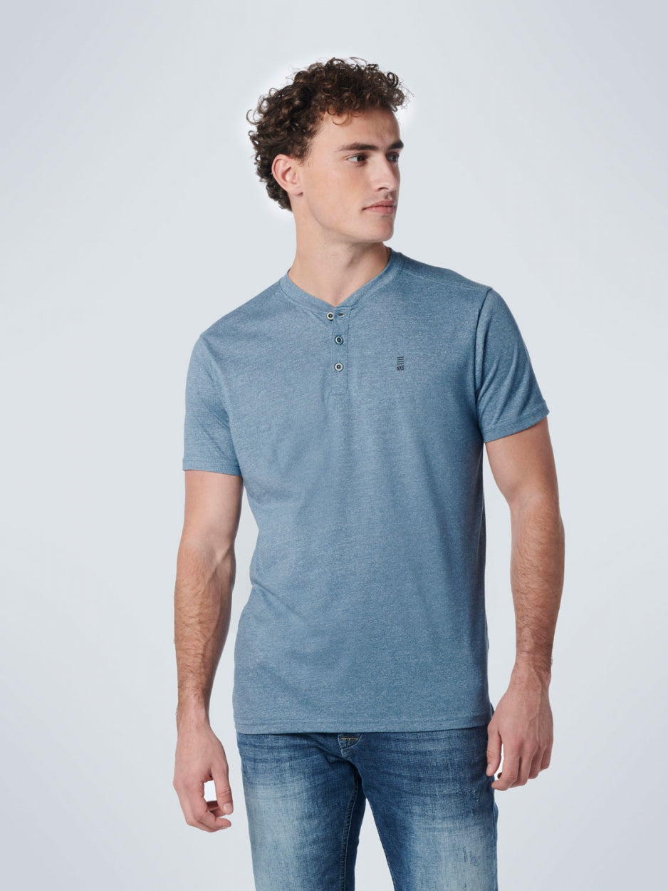 T-Shirt Granddad 2 Colour Melange | Blue