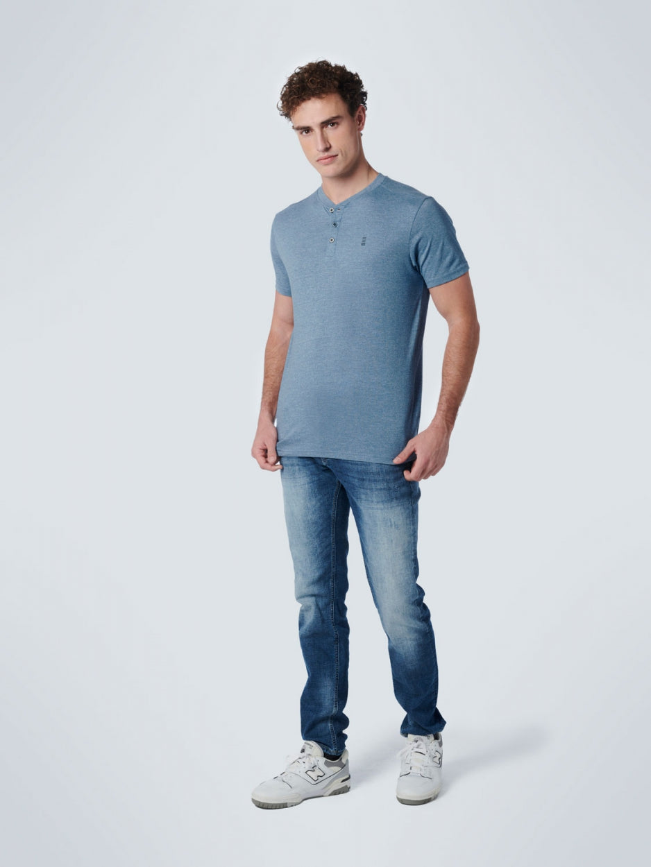 T-Shirt Granddad 2 Colour Melange | Blue