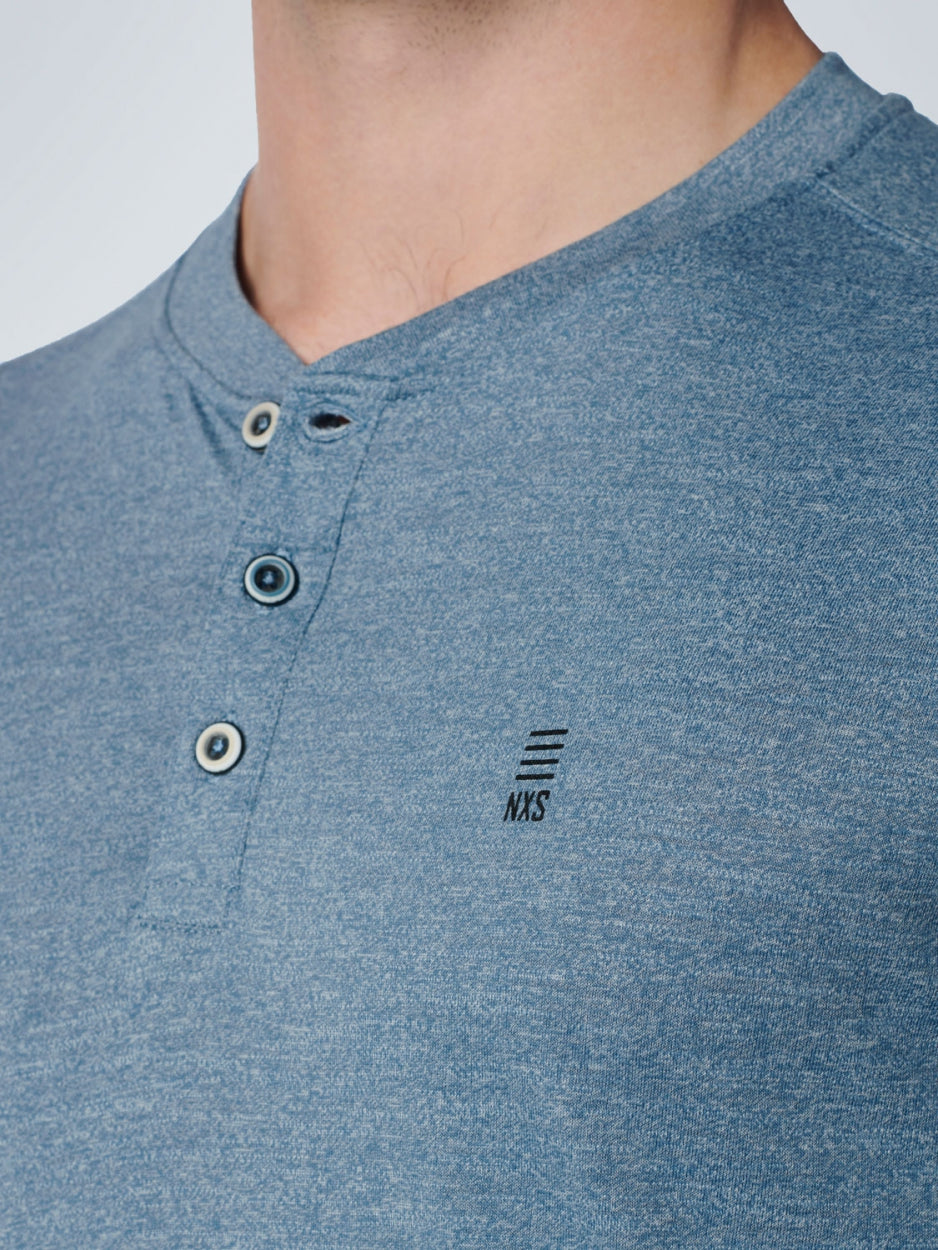T-Shirt Granddad 2 Colour Melange | Blue